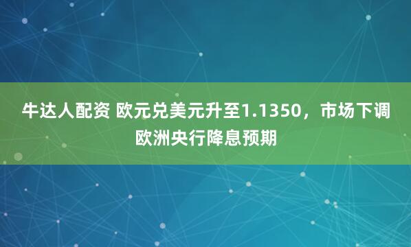 牛达人配资 欧元兑美元升至1.1350，市场下调欧洲央行降息预期